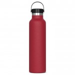 Borraccia in acciaio inox con rivestimento in polvere e manico 650ml color rosso scuro