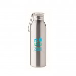 Borraccia in acciaio inox con tappo in PP e laccetto di silicone 650ml vista area di stampa