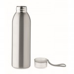 Borraccia in acciaio inox con tappo in PP e laccetto di silicone 650ml color argento opaco sesta vista