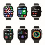 Smartwatch con schermo LCD touch e cinturino in silicone iOS e Android color argento seconda vista