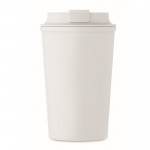 Bicchiere take away a doppia parete in PLA con interno in TPR 350ml color bianco quarta vista