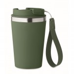 Bicchiere termico in acciaio inox con laccetto da trasporto 350ml color verde scuro