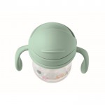 Bicchiere in tritan per bambini con elefantini e cannuccia 250ml color verde menta settima vista