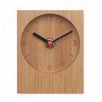 Orologio analogico da tavolo interamente in bambù da personalizzare color legno terza vista