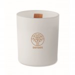 Candele in vetro personalizzate con pietre e aroma di vaniglia color bianco vista principale