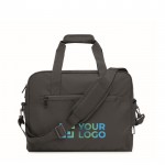 Borsa da lavoro con scomparto per pc da 15'' e fascia per trolley color nero vista area di stampa