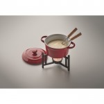 Set piccolo per fondue per 2 in ceramica con 2 forchettoni da 300 ml color rosso quarta vista fotografica