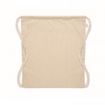 Zainetto a sacca naturale in cotone riciclato ed rPET 140g/m² color beige seconda vista