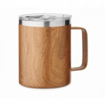 Tazza termica a doppia parete con aspetto in legno da 300ml color marrone