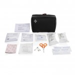 Kit di pronto soccorso personalizzato in nobuk con 24 accessori color nero seconda vista