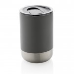 Bicchiere termico in acciaio riciclato con coperchio color grigio scuro quinta vista