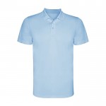 Polo tecnica da uomo in piqué di poliestere da 150 g/m² Roly color azzurro