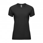 T-shirt tecnica da donna in 100% poliestere da 135 g/m² Roly color nero