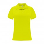 Polo tecnica da donna in piqué di poliestere 150 g/m² Roly color giallo fluorescente