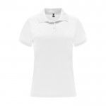 Polo tecnica da donna in piqué di poliestere 150 g/m² Roly color bianco