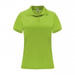 Polo tecnica da donna in piqué di poliestere 150 g/m² Roly color lime