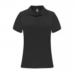 Polo tecnica da donna in piqué di poliestere 150 g/m² Roly color nero