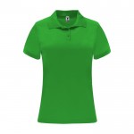 Polo tecnica da donna in piqué di poliestere 150 g/m² Roly color verde mela