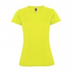 T-shirt sportiva da donna in piqué di poliestere da 150 g/m² Roly color giallo fluorescente