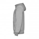 Felpa unisex in cotone e poliestere con cappuccio 280 g/m² Roly color grigio chiaro jensato vista laterale