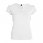 T-shirt in cotone per donna con scollo a V 200 g/m² Roly color bianco