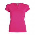 T-shirt in cotone per donna con scollo a V 200 g/m² Roly color fucsia