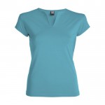 T-shirt in cotone per donna con scollo a V 200 g/m² Roly color turchese