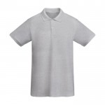 Polo da uomo a maglia piqué in 100% cotone organico da 210 g/m² Roly color grigio chiaro jensato