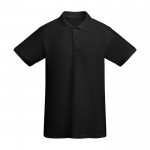 Polo da uomo a maglia piqué in 100% cotone organico da 210 g/m² Roly color nero