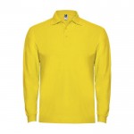 Polo da uomo a maniche lunghe in 100% cotone piqué 220 g/m² Roly color giallo