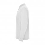 Polo da uomo a maniche lunghe in 100% cotone piqué 220 g/m² Roly color bianco vista laterale