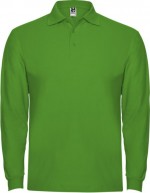 Polo da uomo a maniche lunghe in 100% cotone piqué 220 g/m² Roly color verde erba