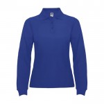 Polo da donna a maniche lunghe in 100% cotone piqué 220 g/m² Roly color blu reale