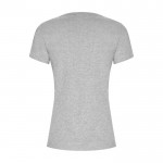 T-shirt aderente da donna in 100% cotone organico 160 g/m² Roly color grigio chiaro jensato seconda vista posteriore