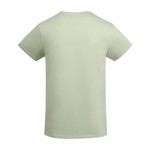 T-shirt da uomo in cotone organico certificato da 175 g/m² Roly color verde tenue seconda vista posteriore