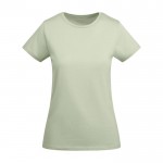 T-shirt da donna in cotone organico certificato da 175 g/m² Roly color verde tenue