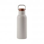 Borraccia in acciaio inox riciclato con manico e tappo in legno 580ml color grigio