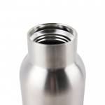 Borraccia in acciaio inox riciclato con manico e tappo in legno 300ml color argento seconda vista