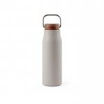 Borraccia in acciaio inox riciclato con manico e tappo in legno 300ml color grigio