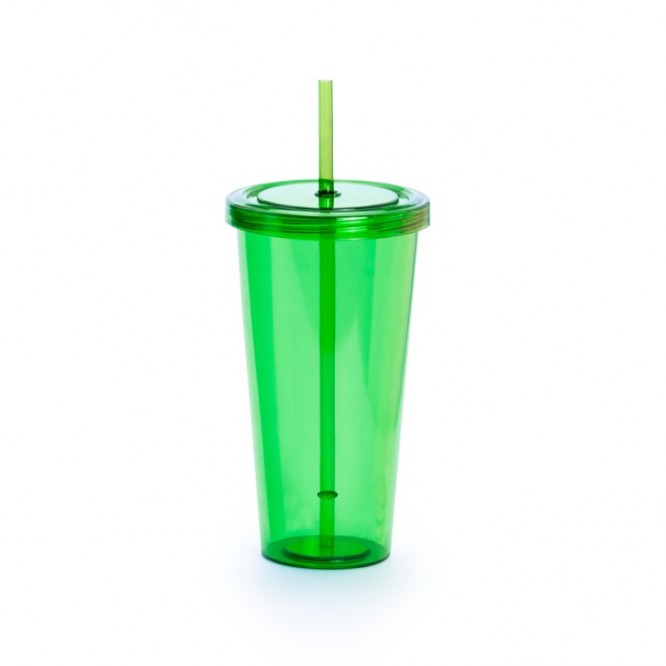 Bicchiere con cannuccia Colore verde pallido - SINSAY - 7535A-07X