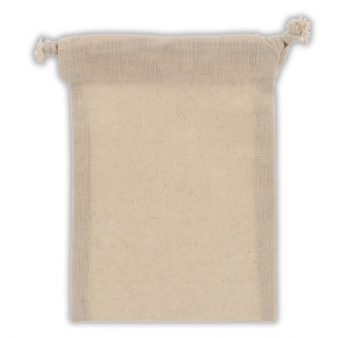 Sacchetto in cotone 140g/m² certificato OEKO-TEX® 10x14cm color beige