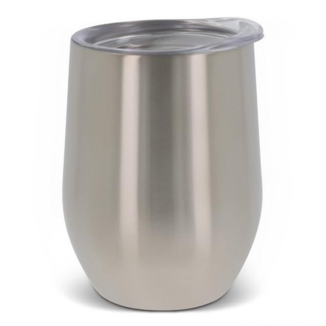 Bicchiere in acciaio inox a doppia parete con tappo trasparente 300ml