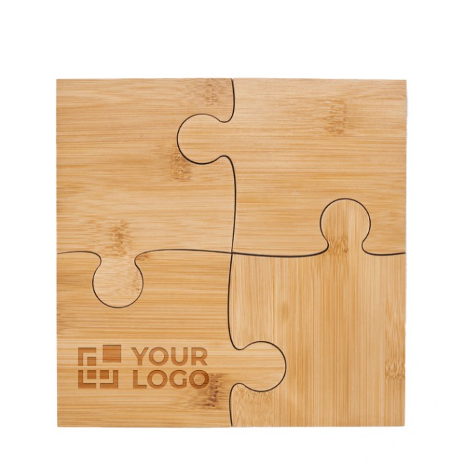 Set sottopentola in legno, Logo Personalizzato