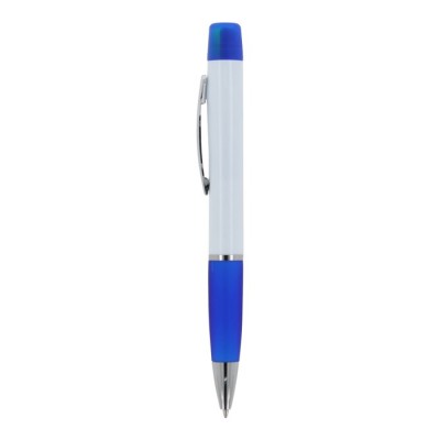 Penna a rotazione a inchiostro blu con tre evidenziatori sulla testa