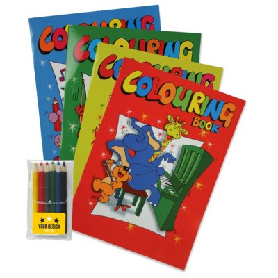 Set da colorare con quaderno di 8 pagine e 6 matite colorate
