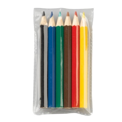 Set di 6 matite colorate in custodia trasparente personalizzabile