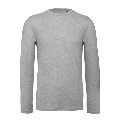 Maglia da uomo a maniche lunghe in cotone organico da 140 g/m² B&C color grigio jeansato