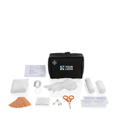 Kit di pronto soccorso personalizzato in nobuk con 24 accessori