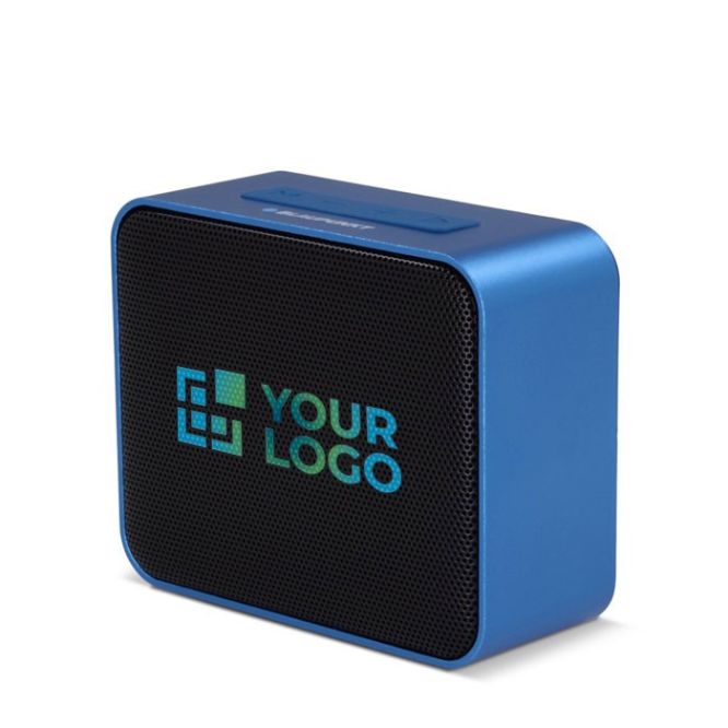 Compatto altoparlante portatile con design in colori metallici da 5W color blu