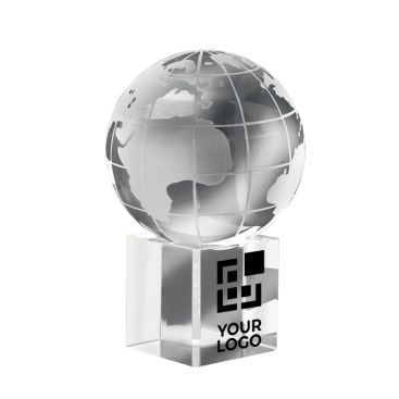 Fermacarte con logo a forma di mondo cubo personalizzabile Globe